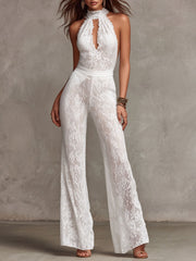 Isabella Key-Hole Spitze Halter Jumpsuit