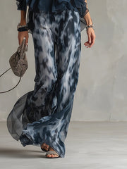 Sofia Halter Neck Top und bedruckte weite Hosen Set