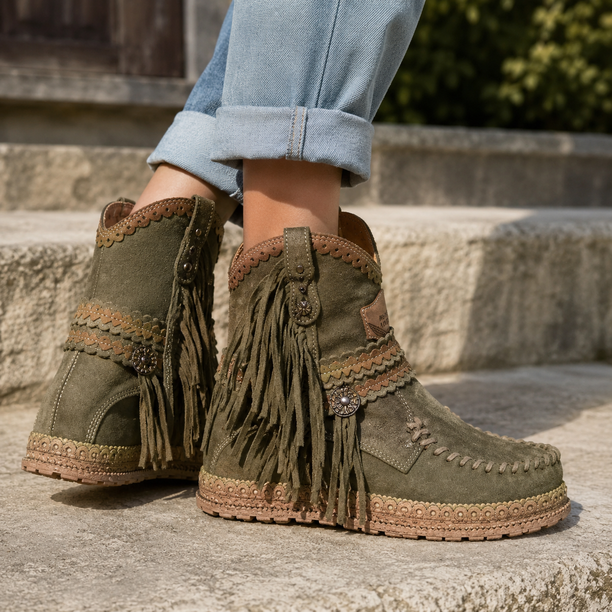 Fransige Stiefeletten