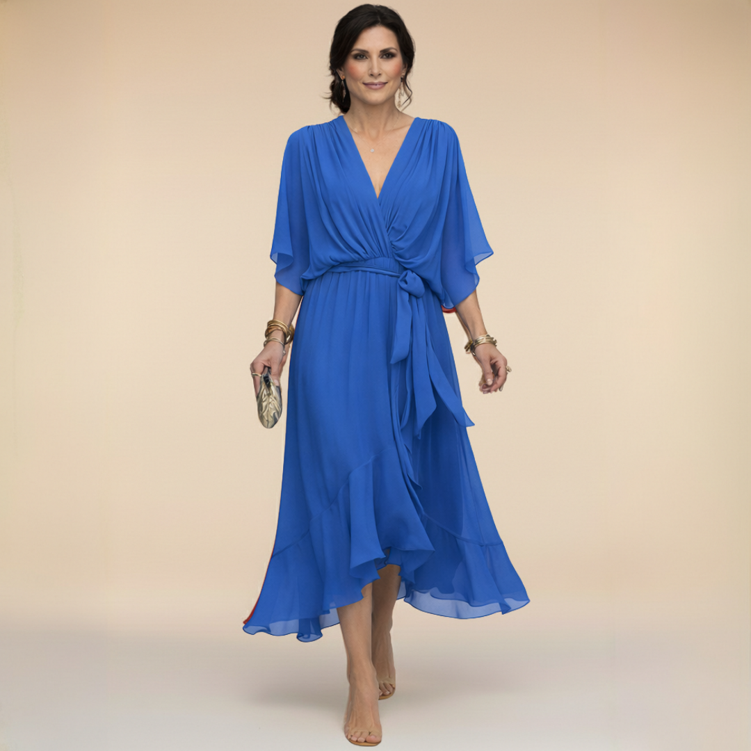 Sfumato | Chiffonkleid mit V-Ausschnitt