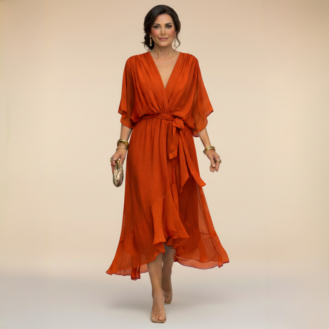 Sfumato | Chiffonkleid mit V-Ausschnitt