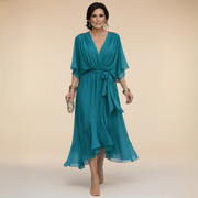 Sfumato | Chiffonkleid mit V-Ausschnitt
