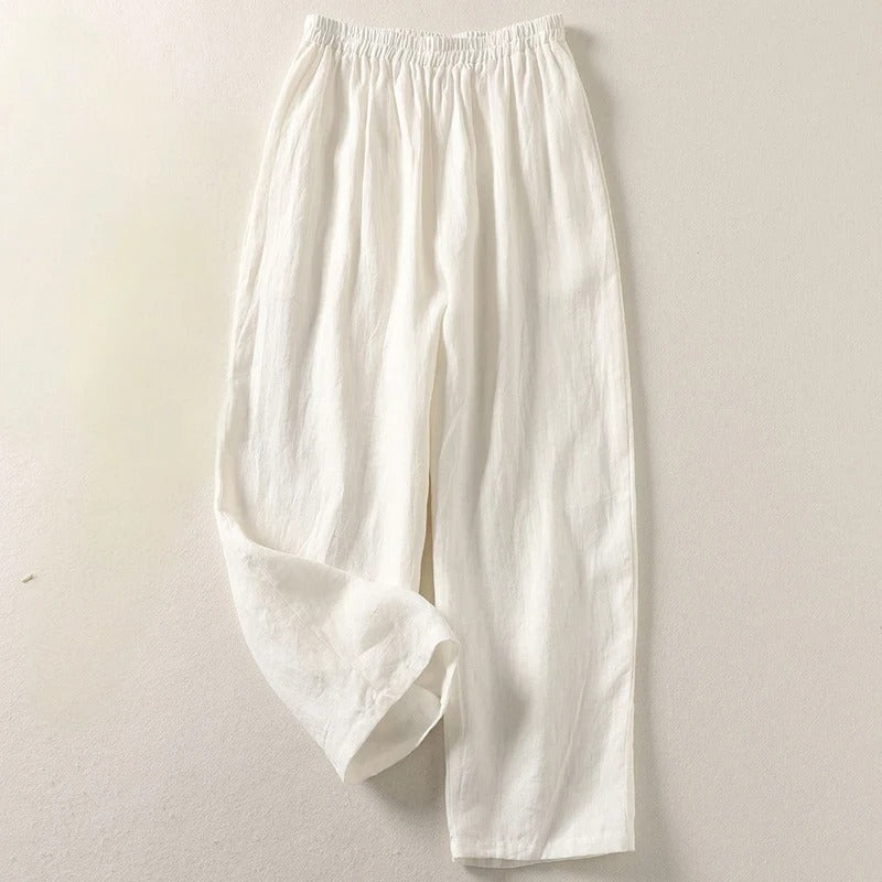 Amalia | Leichte Sommerhose aus Baumwolle & Leinen