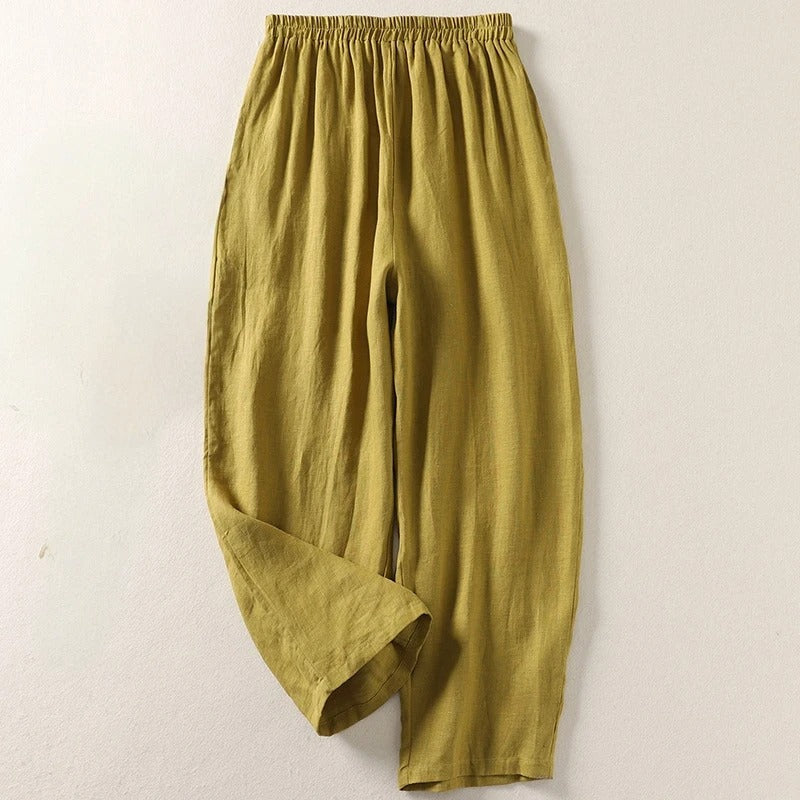 Amalia | Leichte Sommerhose aus Baumwolle & Leinen