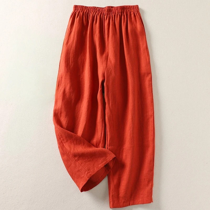 Amalia | Leichte Sommerhose aus Baumwolle & Leinen