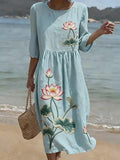 Aurora | Elegantes Maxikleid mit Blumenmuster
