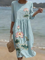 Aurora | Elegantes Maxikleid mit Blumenmuster