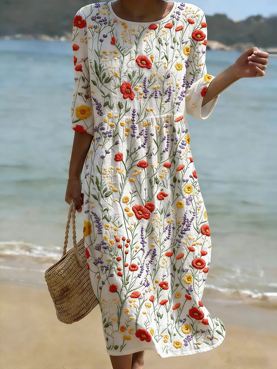 Beatrice | Elegantes Maxikleid mit Blumenmuster