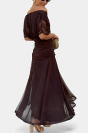 Inés | Langes Blumenkleid mit V-Ausschnitt