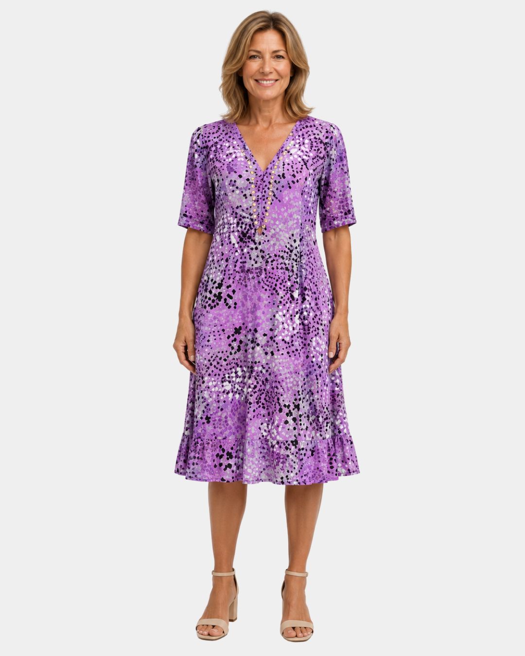 Adèle Kleid mit V-Ausschnitt