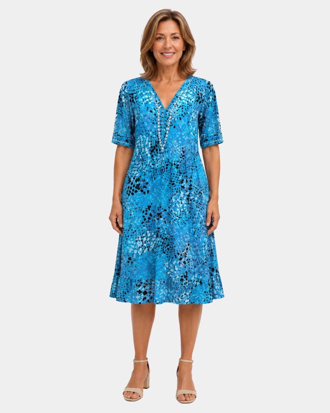 Adèle Kleid mit V-Ausschnitt