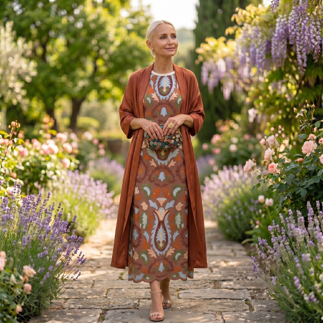 Aura | Langes Kleid mit passendem Gilet