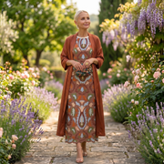 Aura | Langes Kleid mit passendem Gilet