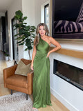 Aurelia | Ein-Schulter Faltenkleid