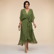 Sfumato | Chiffonkleid mit V-Ausschnitt