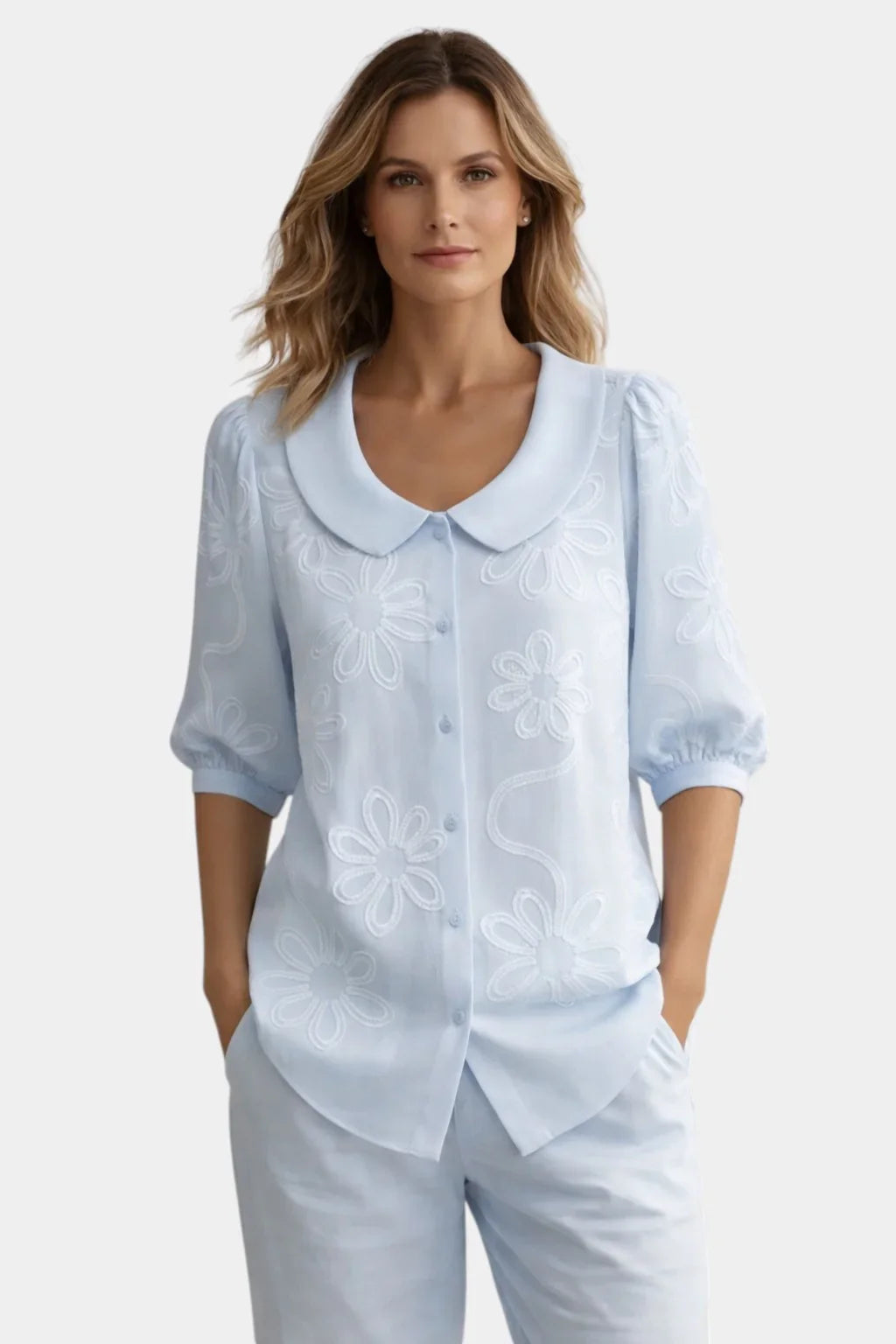 Elya Bluse mit Stickdetails