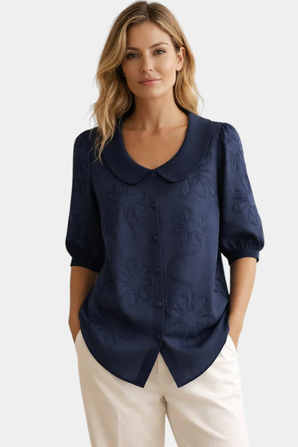 Elya Bluse mit Stickdetails