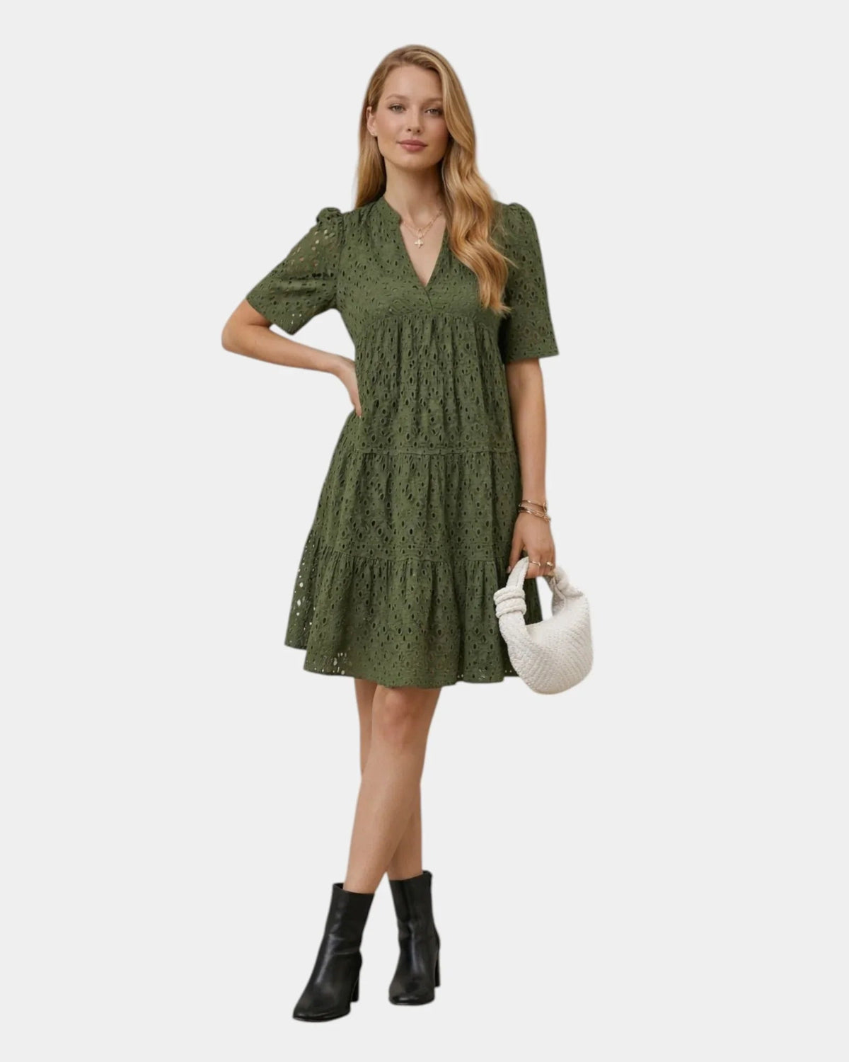 Garance Kleid mit Stickdetails