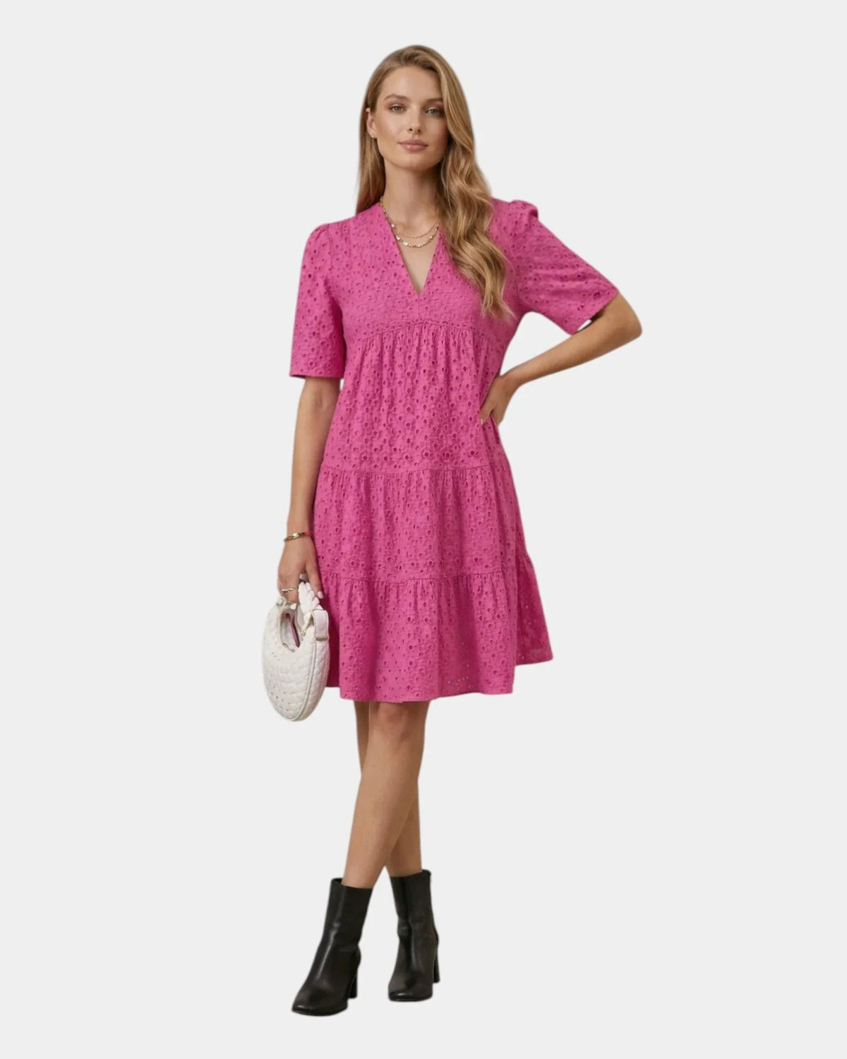 Garance Kleid mit Stickdetails