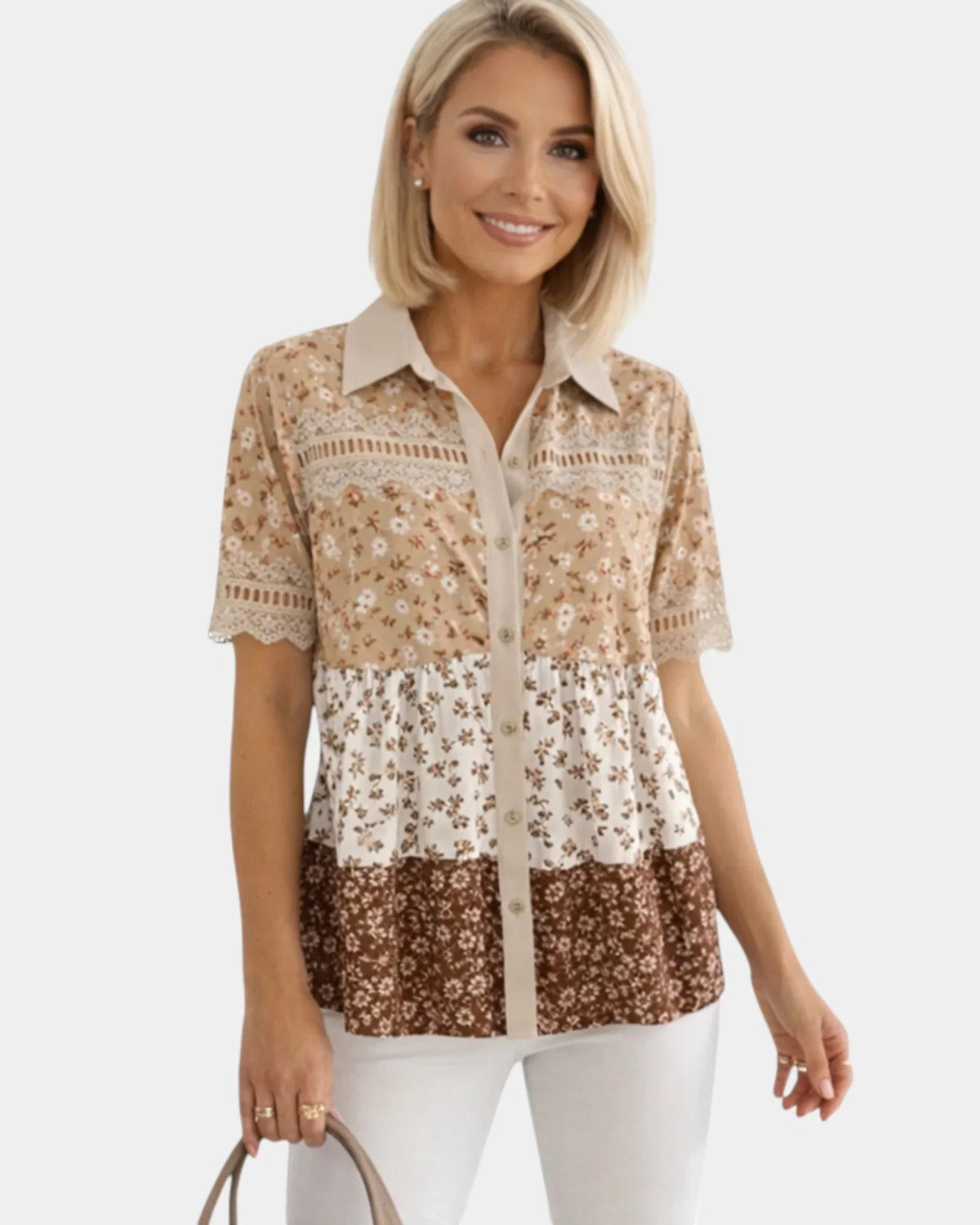 Évania Bluse mit Blumenmuster