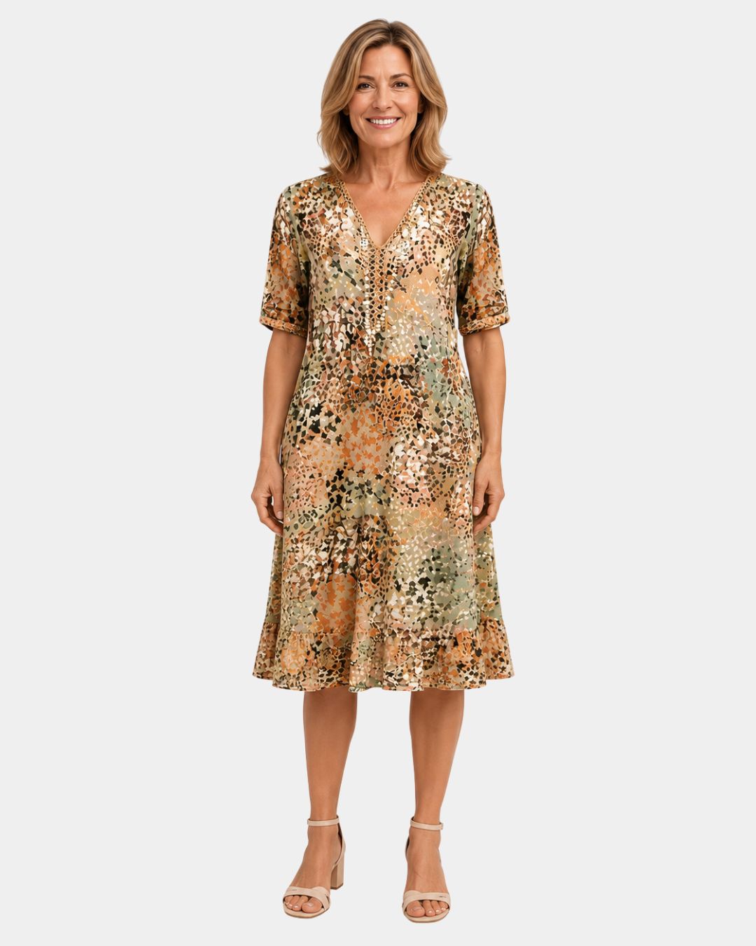 Adèle Kleid mit V-Ausschnitt