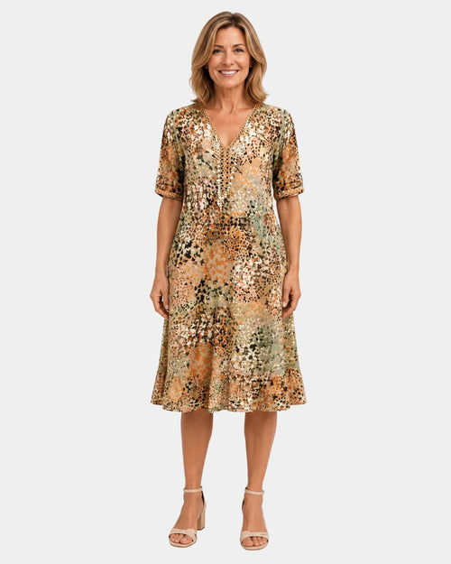 Adèle Kleid mit V-Ausschnitt