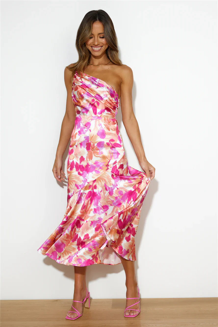 Eliza - One-Shoulder Midi Dress