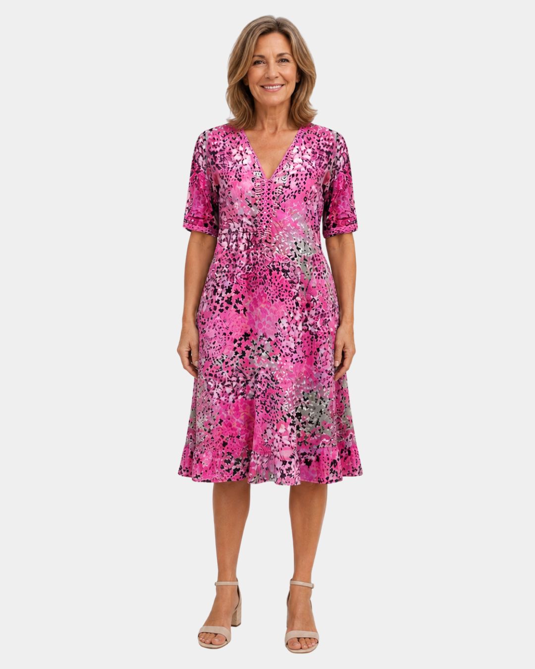 Adèle Kleid mit V-Ausschnitt