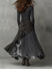 Martina | Langes Kleid mit Leopardenmuster