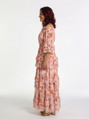 Rosalie | Off-Shoulder Floral Ruffle Tiered Maxi-Kleid