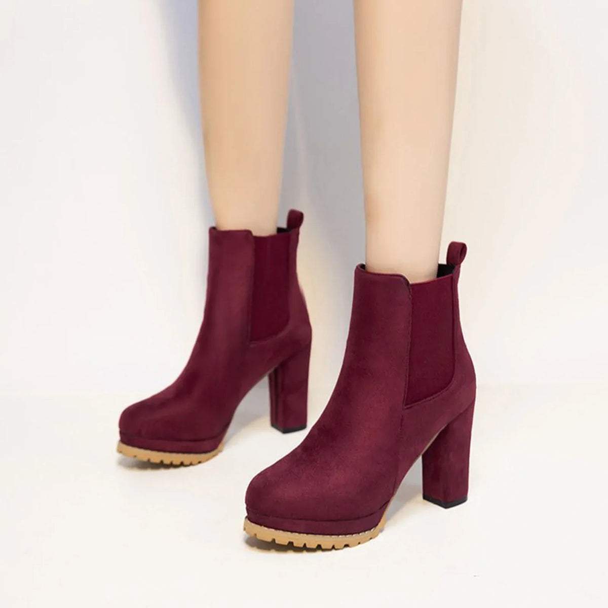 Stiefeletten mit Blockabsatz