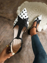 T-BAR BALLET FLATS WITH PATTERN