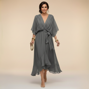 Sfumato | Chiffonkleid mit V-Ausschnitt