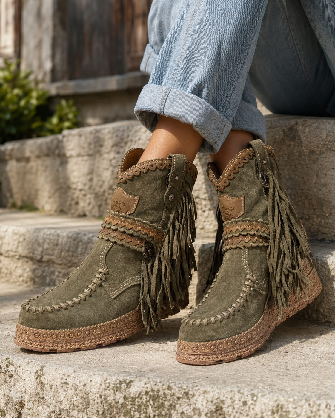 Fransige Stiefeletten