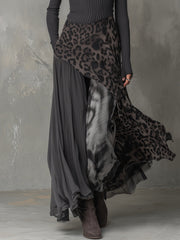 Martina | Langes Kleid mit Leopardenmuster