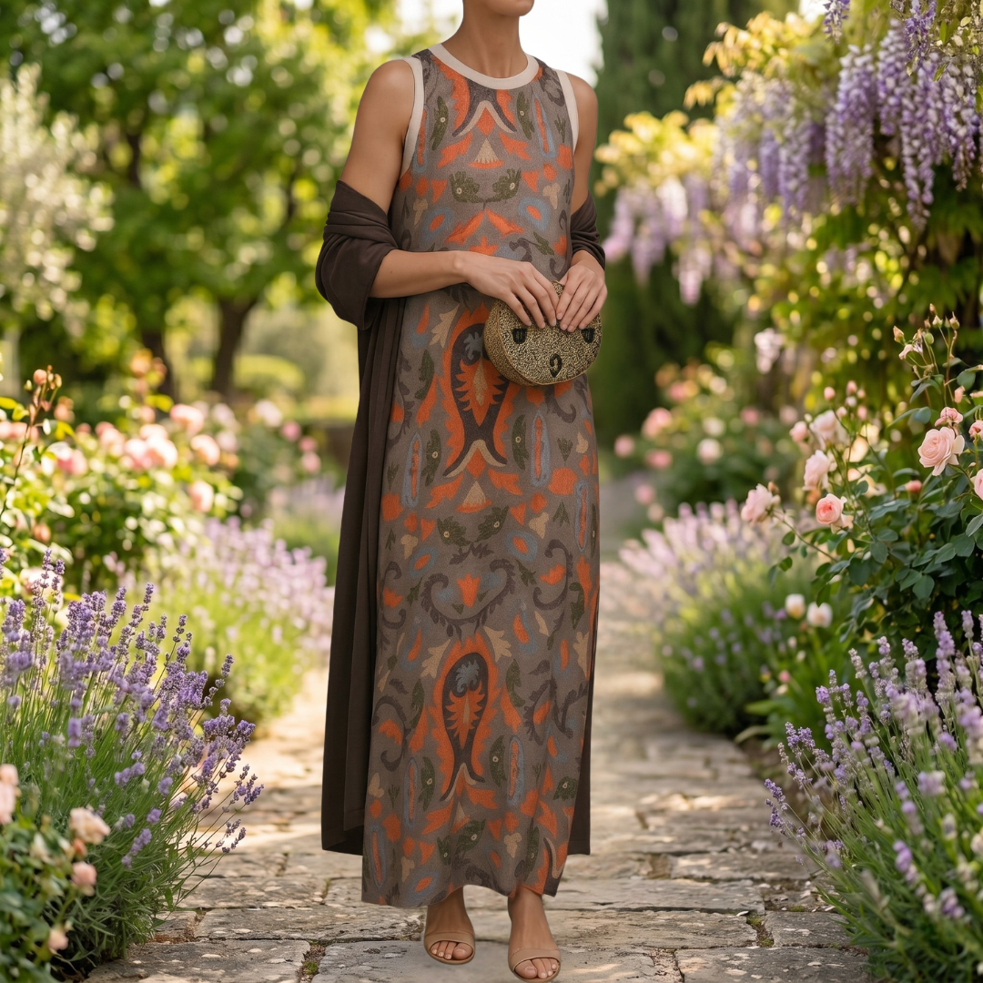 Aura | Langes Kleid mit passendem Gilet
