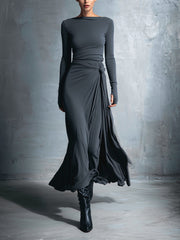 Gabriella | Langes Kleid mit seitlichem Knoten