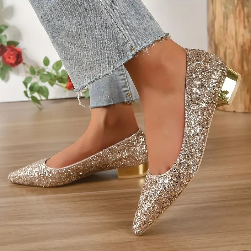 Pumps mit Glitzerdetails