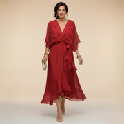Sfumato | Chiffonkleid mit V-Ausschnitt