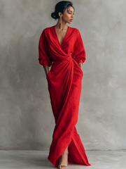 Roxa | Rosa Maxikleid mit V-Ausschnitt