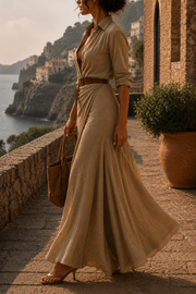 Mathilda | Drapiertes Kleid mit Gürtel