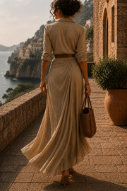 Mathilda | Drapiertes Kleid mit Gürtel