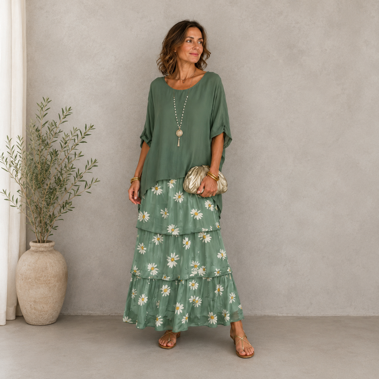 Lara | Elegantes fließendes Maxikleid