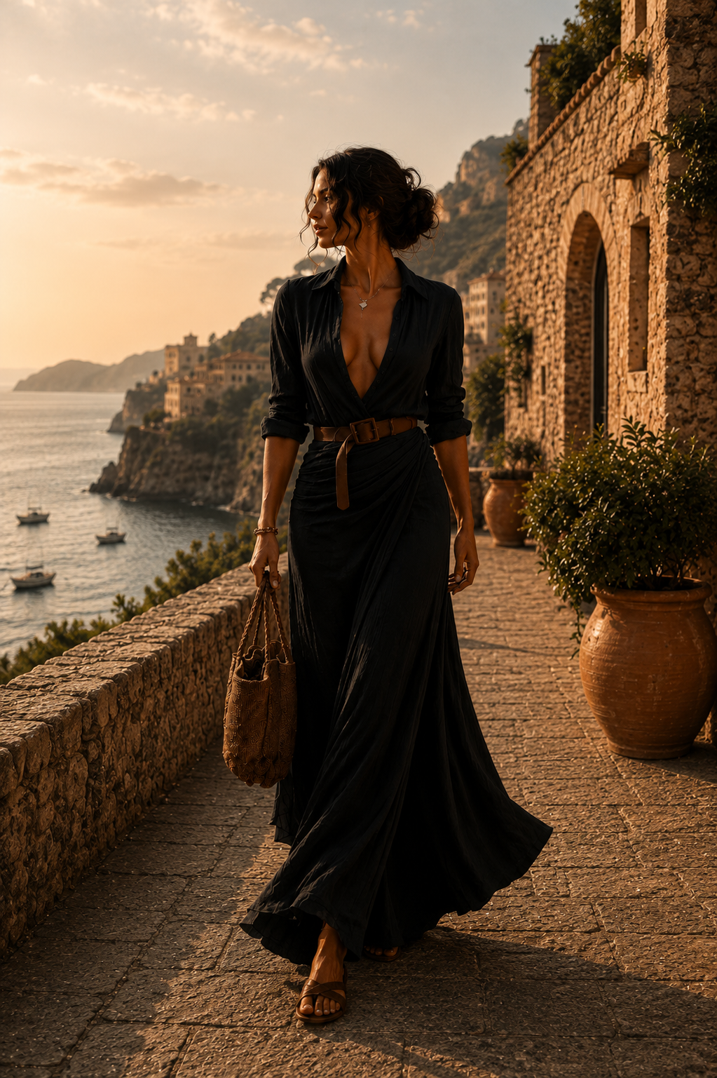 Mathilda | Drapiertes Kleid mit Gürtel