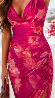 Soraya | Fließendes Maxikleid im Sunset-Print
