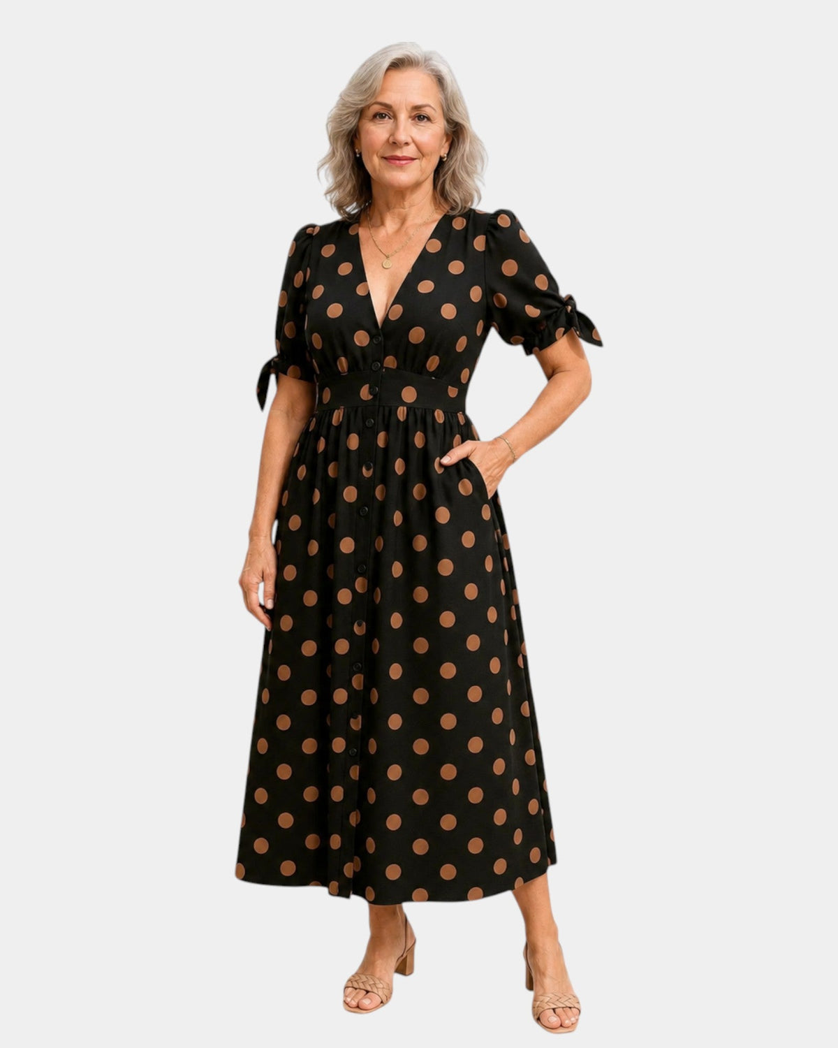 Charlaine Kleid mit Punktmuster