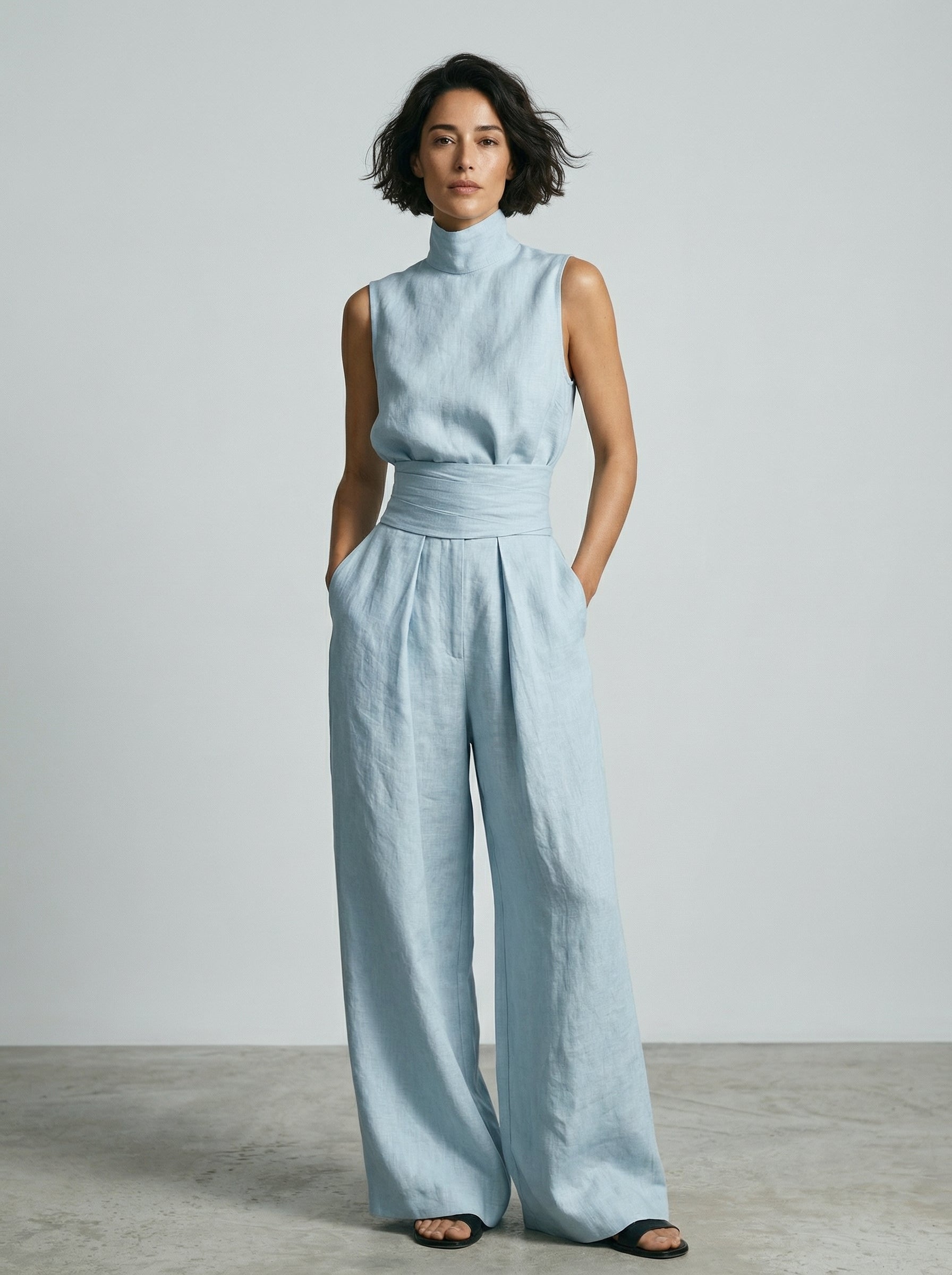 Esther | Minimalistisches ärmelloses Top-Set