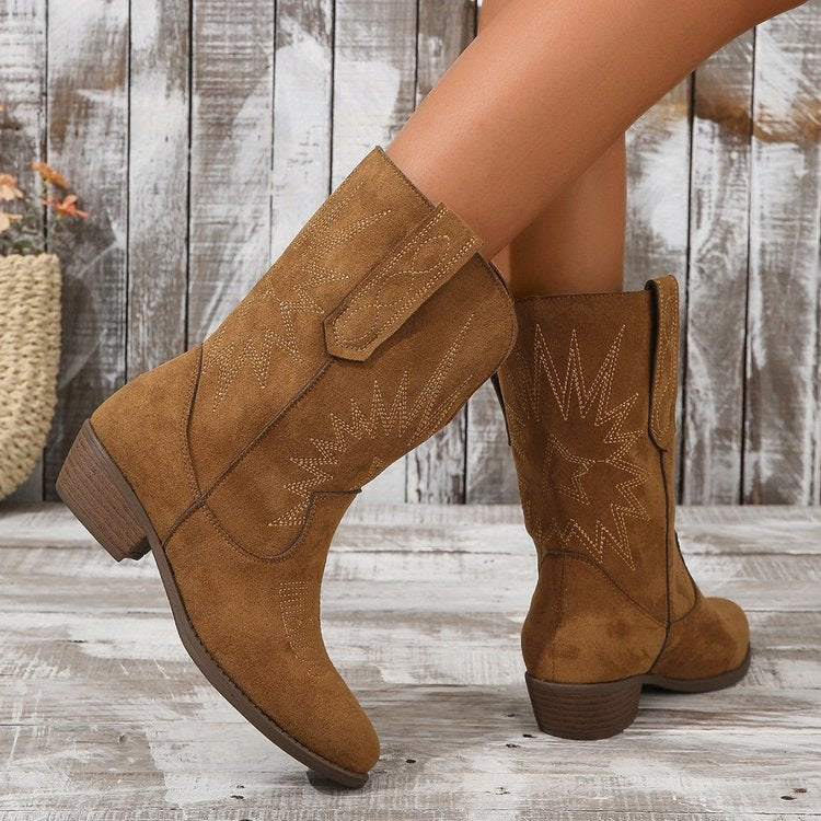 Bestickte Westernstiefel mit Stickdetails