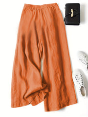 Chrissy | Leinenmix-Hose mit weitem Bein und elastischem Bund