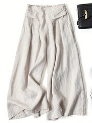 Chrissy | Leinenmix-Hose mit weitem Bein und elastischem Bund